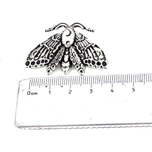 Hzew 5pcs Animal moth accessories skull head moth pendant