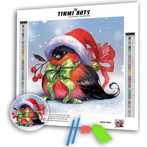 5D Diamond Painting Canvas Fat Cardinal Christmas Full Round Drill DIY Mosaic Cross Stitch Pattern Handmade Embroidery Decor