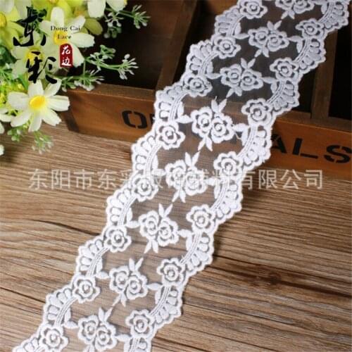 15yard* 7 cm Embroidery White Lace Ribbon Lace Fabric DIY Sewing Handmade Crafts Wedding Decor Fashion Skirt Accessories