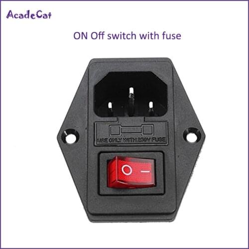 Free shipping ON/OFF switch Socket with female plug for power supply cord Jamma arcade machine IO switch with Fuse