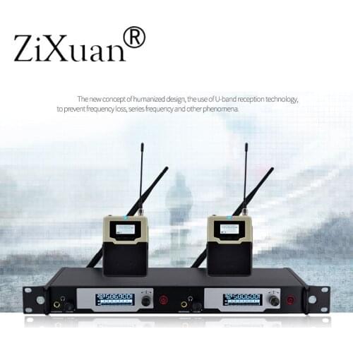 Wireless Personal In-ear Monitor System UHF Monitoring in ear monitor system Metal bodyapck Receiver Listening back for stage