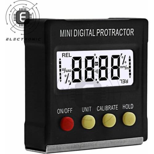 360 Degree Mini Digital Protractor Inclinometer Electronic Level Box Magnetic Base Measuring Tools
