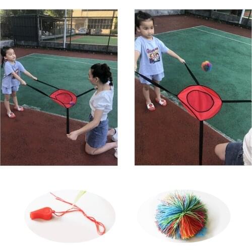 Kids Throw Toss Ball Plate Toys for Children School Outdoor Interactive Company Team Woking Game Party Toys Props with Whistle