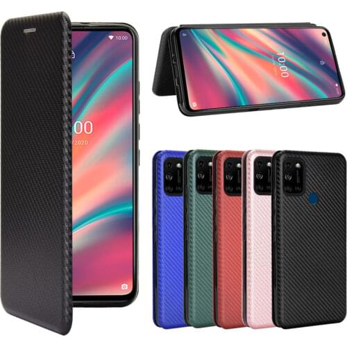 For Case Wiko View 5 Plus Carbon Fiber Skin Flip PU Leather Magnetic Shell Cover for Wiko View 5 5+ Stand Card Slot Phone Coques