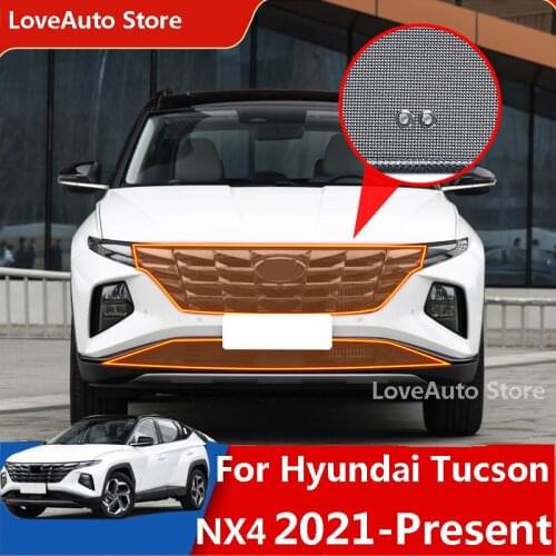 For Hyundai Tucson NX4 2021 2022 Car Front Middle Grille Insect Net Screening Mesh Net Grille Anti-mosquito Dust Accessories