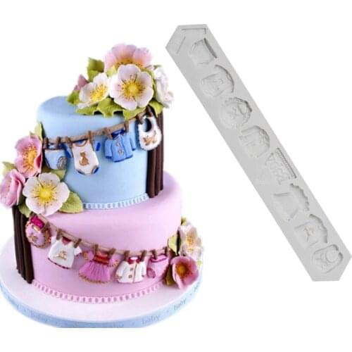 Baby Clothes Shapes Silicone Sugarcraft Moulds, Fondant Cake Decorating Tools, Silicone Soap Moulds