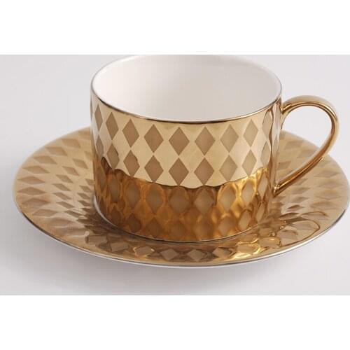 Nordic Style Bone China Coffee Cup Saucer Spoon Set 200ml British Cafe Porcelain Tea Cup Advanced Ceramic Teacup