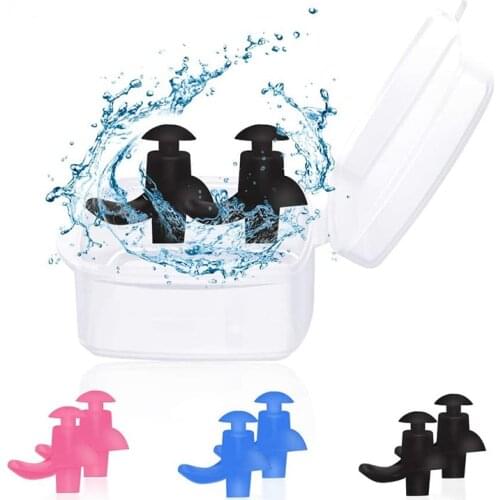 Reusable Swimming Earplugs Silicone Waterproof Earplugs for Swimming Surfing Bathing Showering Adult Children