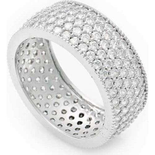 Original silver , Five Rows White Full Tour Wedding Annulus , Ring, Good Quality and Affordable Full Tour, rings Types