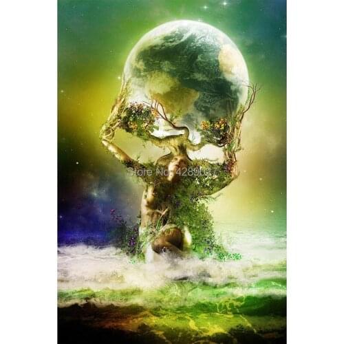Planet Woman,Ocean,Tree Woman,DIY Diamond Painting Kits,Diamond Embroidery Mosaic Paint Cross Stitch Full Drill Home Decoration