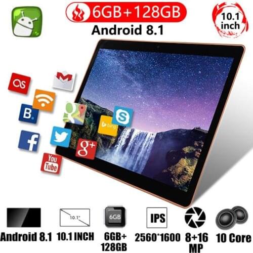 10.1 Inch Octa Core Tablet PC Android 9.0 Dual Camera 4G Network Dual SIM Wifi Bluetooth GPS AI Speed-up Tablets