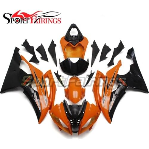 Full Fairings For Yamaha YZF 600 R6 08 09 10 11 12 13 14 15 2008 - 2015 Injection ABS Plastics Orange Black Fairing Kit Carene