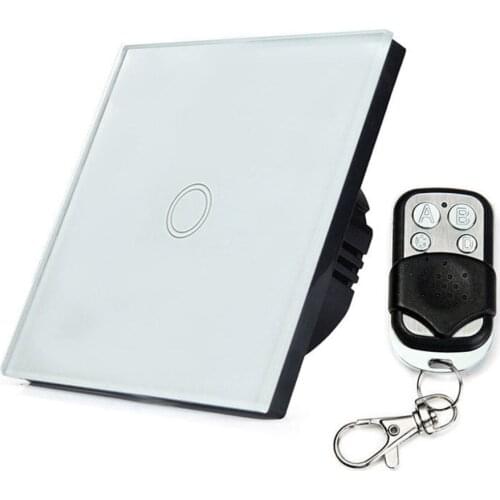 EU Standard Wireless Remote Control Light Switches Smart Sensor Wall Light Switch Glass Panel Touch Switch 1/2/3 Gang 1 Way