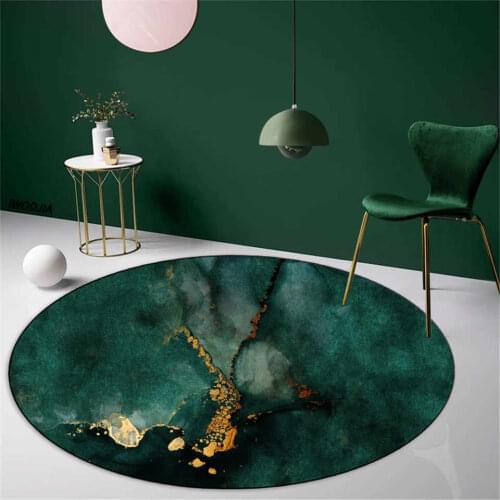Modern Dark Green Luxury Rug Roud Abstract Turquoise Carpet Living Room Bed Foot Mat Armchair Rug Custom Carpet