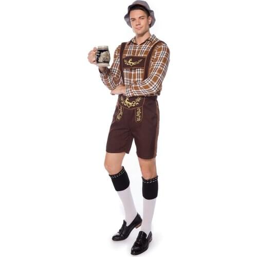 Adult German Traditional Oktoberfest Costume Beer Men Cosplay Carnival Bavarian Maid Man Costume Fancy Party Dress Up