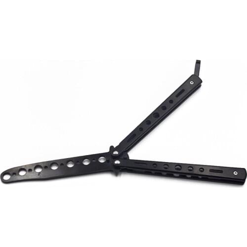 Butterfly Knife butterfly trainer balisong training tool folding knife self defense knife Black not sharpened