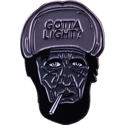 Twin peaks pin gotta light? woodsman brooch David Lynch movie jewelry