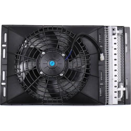 Universal Condenser Radiator 12V/24V Cooling Fan Assembly 120W 14''x18'' with Protection Net for Car Truck Radiator Auto Aircon