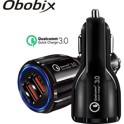 Qualcomm Quick Charge 3.0 Dual USB Car Charger LED 18W Mobile Phone QC 3.0 Fast Charging Adapter 2 Ports USB in Car Cigarette