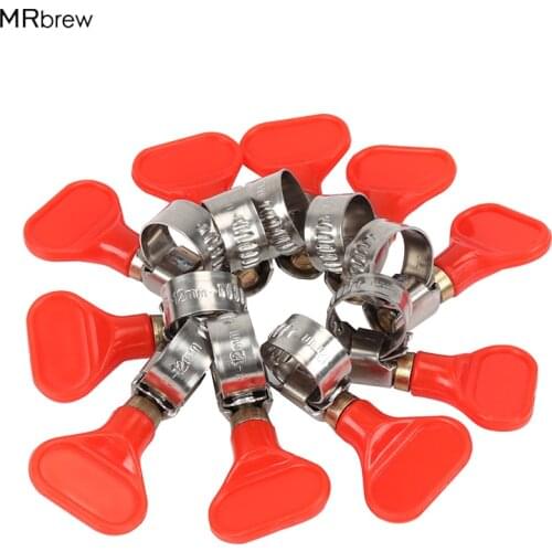 Butterfly Hose Clamp, Stainless Steel 304, worm clamp,10pcs/lot, Fit for 10mm-16mm / 8-12mm OD tubing, Brewer Hardware