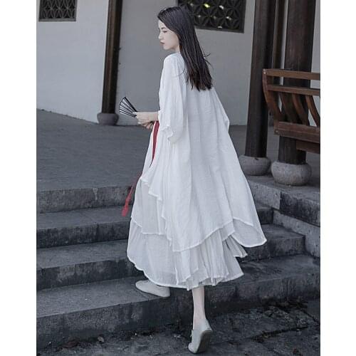 Women Loose Summer Solid Color Irregular Length Jacket Ladies Outerwear Female 2021 Chiffon Coat