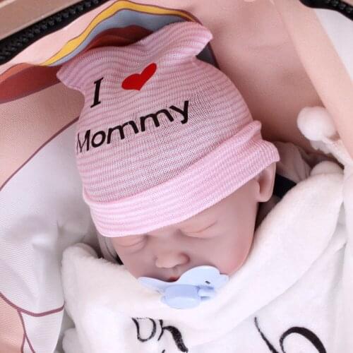 2021 Spring Newborn Baby Hat Striped Cotton Knitted Bonnet Cap Soft Baby Hospital Hat 0-3Month Infant Beanie Turban
