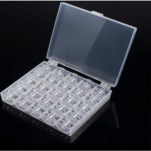 25Pc/set Sewing Machine Bobbins Spools Empty Bobbins Spools Sewing Machine Plastic Storage Box Home Sewing Tools