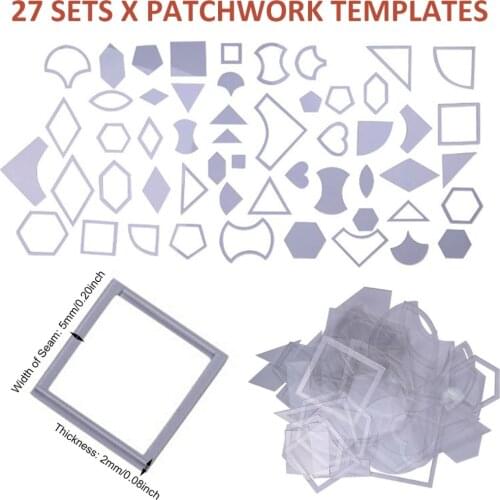 27pcs/set Transparent Plastic Quilting Templates Patchwork Tool Sewing Embroidery Model Various Pattern Handmade Craft