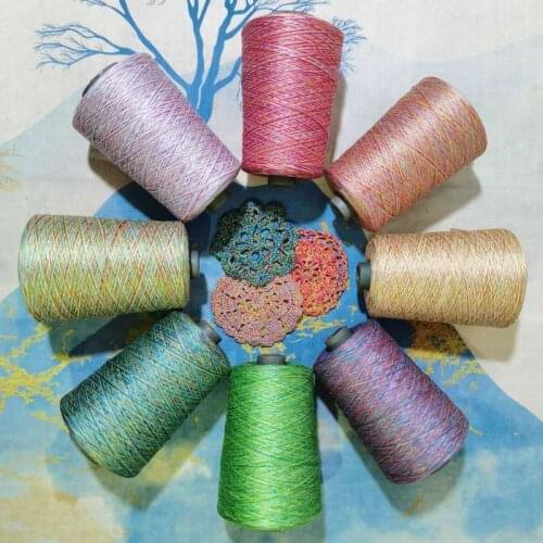 500g 6 Shares Rainbow Mercerized Cotton Yarn For Hand Knitting Segment Dyed Fancy Threads Baby Wool Pure Cotton Braided Yarn