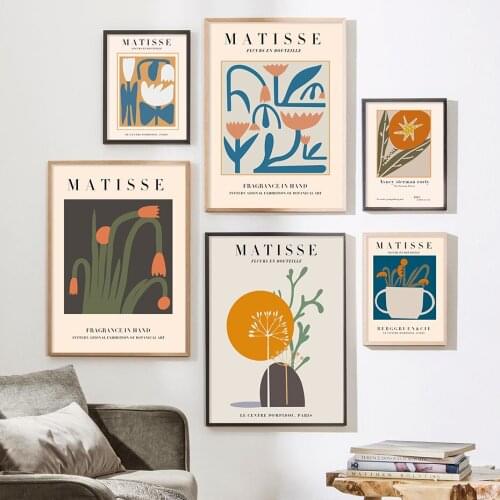 Matisse Collections Abstract Floral Plants Biege Gallery Posters Canvas Paintings Wall Art Print Picture Living Room Home Decor