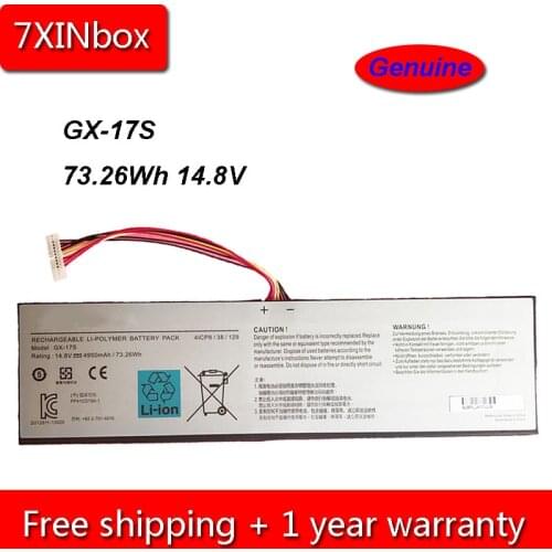 7XINbox 73.26Wh 4950mAh 14.8V Genuine GX-17S Laptop Battery For Gigabyte Aorus X3 Plus V3 Plus V5 X5 X5S X7 V2 V3 V4 V5 V6