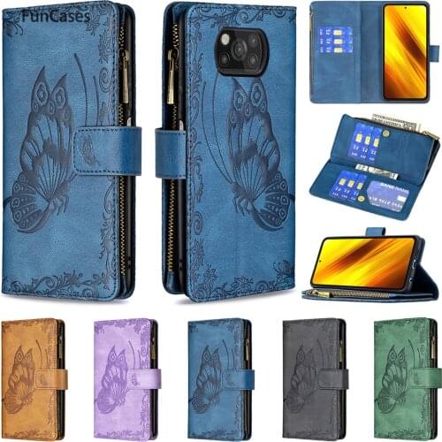 Card Bag Clear Cases For Poco X3 NFC Cute Pattern Case sFor armor Pocophone X3 Etui Wallet Book Phone Cover Ajax Mobiles Xiaomi