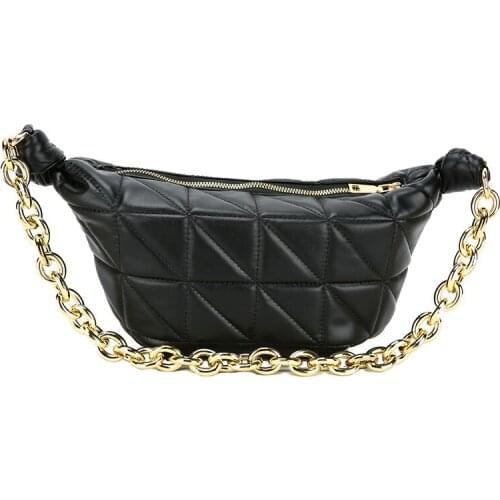 Designer Quilted Lady Handbags Luxury Pu Leather Messenger Bag Small Tote Hobos Fashion Thick Chains Lingge Women Shoulder Bags