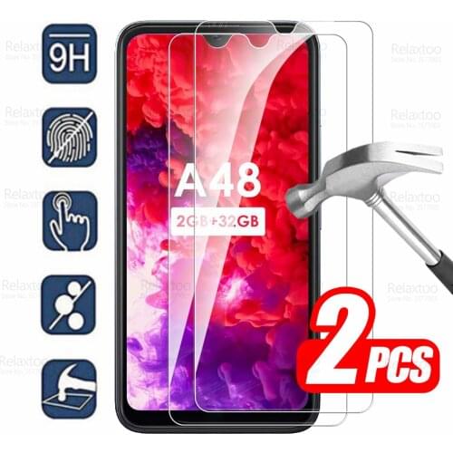 For Itel A48 Glass 2pcs Protective Tempered Glass Itela48 A 48 6.10" Screen Protector HD 9H Safety Armor Full Cover Phone Film