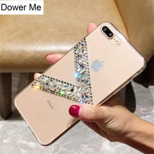 Dower Me Fashion DIY Crystal Diamond Soft Case Cover For Samsung Galaxy Note 9 8 5 4 3 S9/8/7/6 Edge Plus A6 A8 Plus