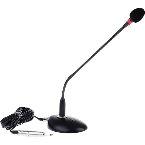 Flexible Gooseneck Conference Mic Condenser Microphone Desktop Standing w/ Mic Cover