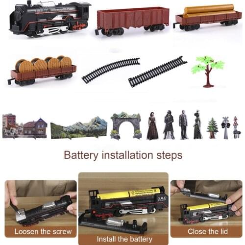 Classic Retro Electric Railway Tracks Car Simulation Train Children Gift Kid Toy