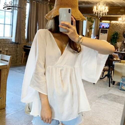 Korean Chic Summer Design Sense Niche French Retro Women Short Sleeve Holiday Shirt Womens Casual Style Loose Tops Blusas 14451