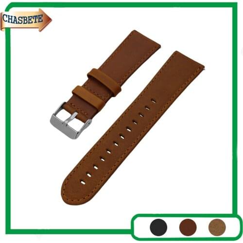 Leather Watch Band for Timex Weekender Expedition 22mm Quick Release Belt Wrist Strap Loop Bracelet Black Brown Men Women + Pin