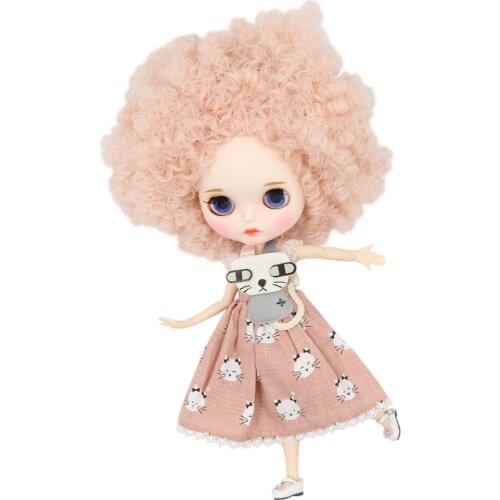 ICY DBS Blyth doll 1/6 bjd nude joint body with white skin pink hair and matte face BL235