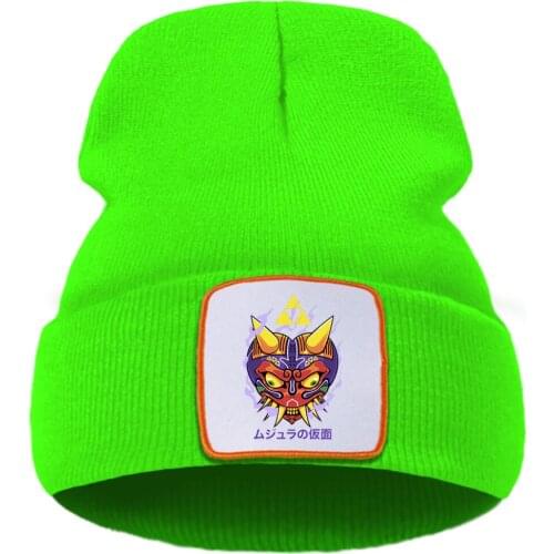 Funny Hot Sale Print 2020 Solid Color Mask Winter Hat Thick Casual Beanie Hat Warm Flexible Unisex Hats Comfort Creative Hats