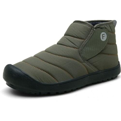 New Mens Snow Casual Shoes Warm High Top Winter Plush Hook Loop Outdoor Male Hiking Shoes Men Hard Wearing Waterproof No Slip