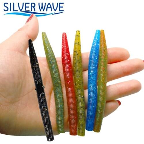 80mm 105mm Soft Bait Stick Senko Worm Fishing Lure Add Salt Screw Thread Wacky Rig Worm Wobblers Artificial Lures
