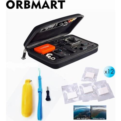 ORBMART Gopro Accessories Set Storage Case Collection Bags + Bobber Floating Handheld Selfie Stick + Anti Fog For Sport Cameras