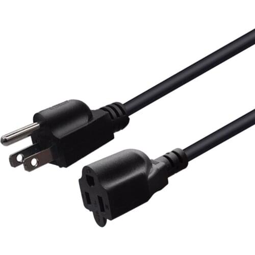 NEMA 5-15P to NEMA 5-15R Power Cord 16AWG Heavy Duty AC Power Extension Cord for Computer Monitor PSU Projector(US Plug)