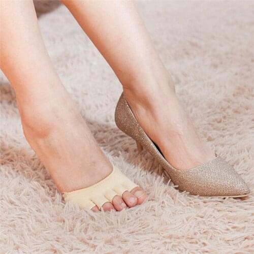 Wholesale 1 Pair 5 Toes Breathable Cotton Sponge Half Insoles Pads Cushion Massage Toe Socks Metatarsal Sore Forefoot Support