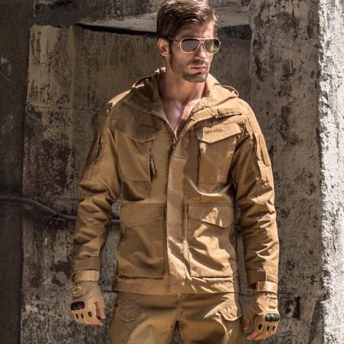 Autumn Spring Military Jacket Men Hip Hop Streetwear Hooded Jacket Multi-pocket Army Camouflage Windproof Coat Jaqueta Masculina