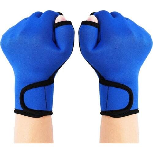 1 Pair Swimming Diving Gloves Aquatic Fitness Water Resistance Aqua Fit Paddle Training Fingerless Gloves Water Sports Glove
