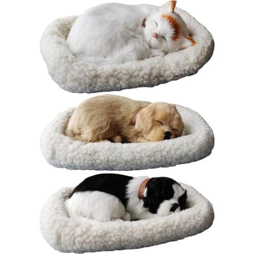 Plush Sleeping Stuffed Animal Toys Simulation Furry Dolls Miniature Toys Collectible Shelf Decoration Lovely