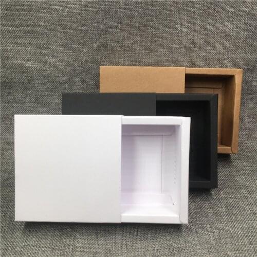 24pcs/lot Four Size Three Colors Paper Drawer Jewelry Packing Gift Box For Storage Rings Earrings Pendants Necklace Display Case